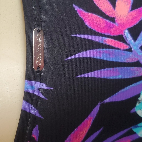 Calvin Klein Sorbet Ibiza Starburst One-Piece Swimsuit Black Purple Size 8 - Picture 5 of 9